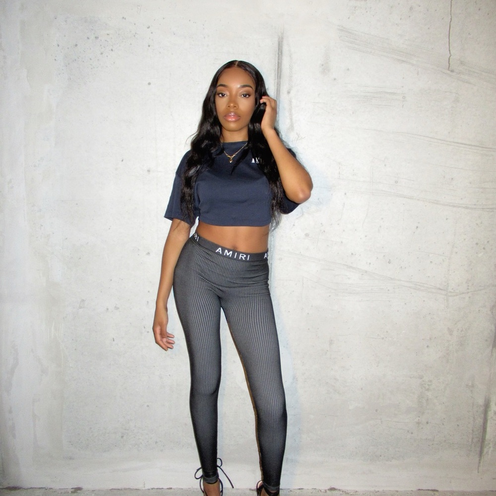 AMIRI Dark Blue Crop Top